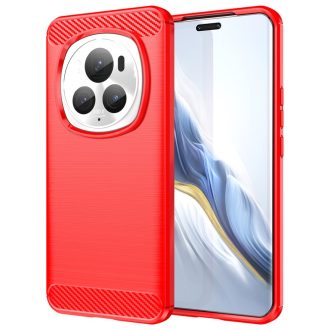   RMPACK Honor Magic6 Pro 5G Szilikon Tok Ütésállókivitel Karbon Mintázattal Piros