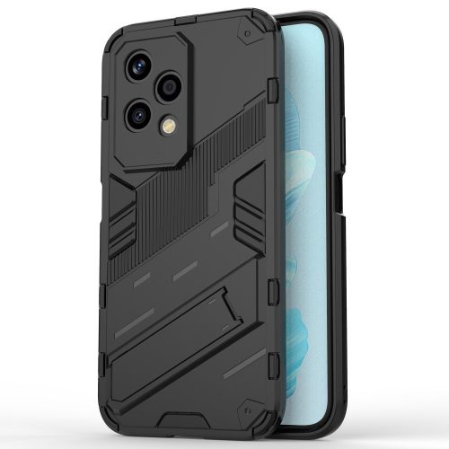 RMPACK Honor 200 Lite 5G Case Shockproof Armor PC + TPU 2in1 Anti-Drop Series Lens Protector with Kickstand Black