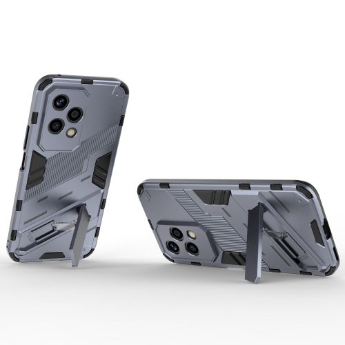 RMPACK Honor 200 Lite 5G Case Shockproof Armor PC + TPU 2in1 Anti-Drop Series Lens Protector with Kickstand Grey