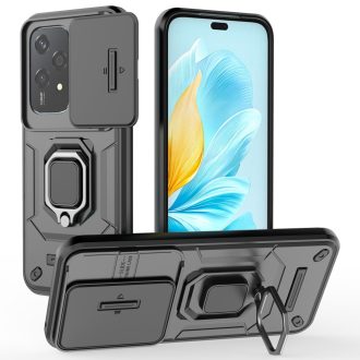   RMPACK Honor 200 Lite 5G Armor Shell Case FUTURE Armor Slide - Ring Kickstand Lens Cover Black