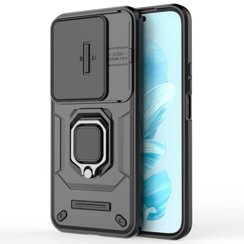 RMPACK Honor 200 Lite 5G Armor Shell Case FUTURE Armor Slide - Ring Kickstand Lens Cover Black