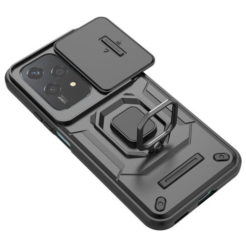 RMPACK Honor 200 Lite 5G Armor Shell Case FUTURE Armor Slide - Ring Kickstand Lens Cover Black
