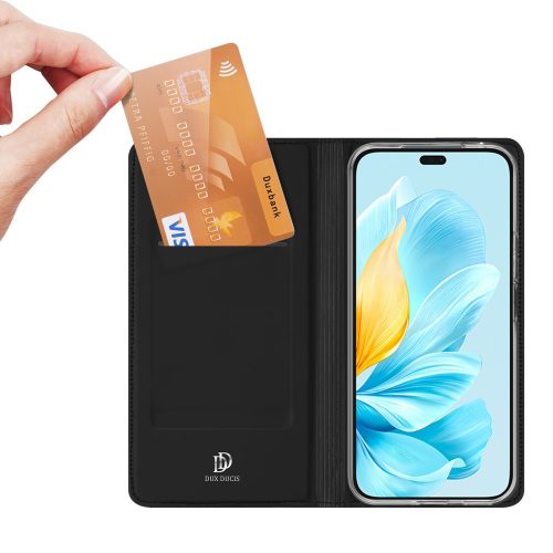 RMPACK Honor 200 Lite 5G PU Leather Case Magnetic DUX DUCIS Skin Pro Series Case Card Slots Stand Flip Black