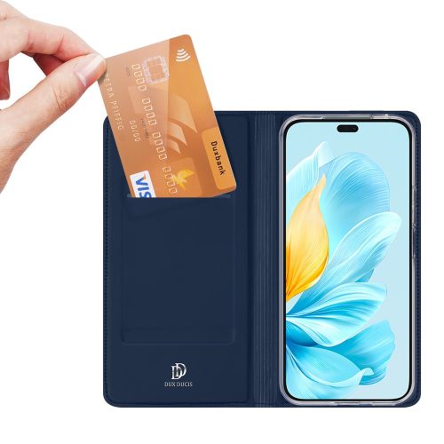RMPACK Honor 200 Lite 5G PU Leather Case Magnetic DUX DUCIS Skin Pro Series Case Card Slots Stand Flip Blue