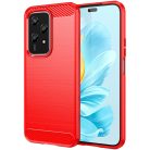 RMPACK Honor 200 Lite 5G Silicone Case Soft TPU Carbon Fiber Texture Red