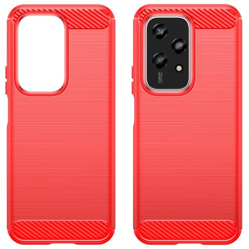 RMPACK Honor 200 Lite 5G Silicone Case Soft TPU Carbon Fiber Texture Red