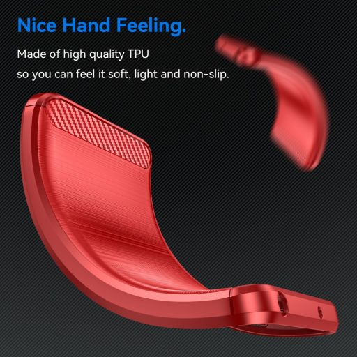 RMPACK Honor 200 Lite 5G Silicone Case Soft TPU Carbon Fiber Texture Red