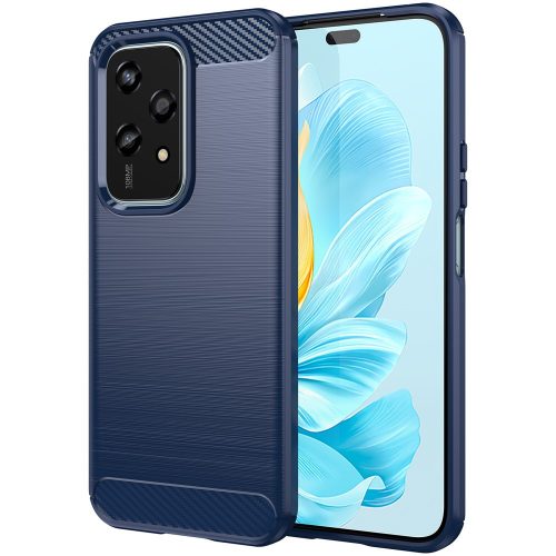 RMPACK Honor 200 Lite 5G Silicone Case Soft TPU Carbon Fiber Texture Blue
