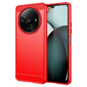   RMPACK Xiaomi Redmi A3 Szilikon Tok Ütésállókivitel Karbon Mintázattal Piros