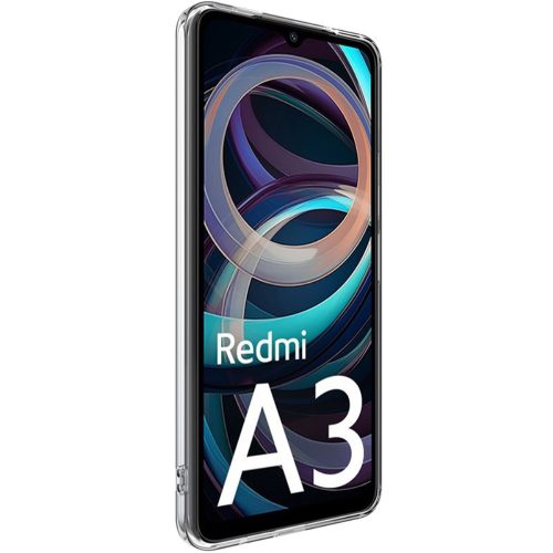 RMPACK Xiaomi Redmi A3 Tok Ütésálló Szilikon Tok IMAK UX-5 Anti-Drop Shockproof Lencsevédővel Áttetsző