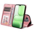 RMPACK Honor 600 Lite 5G Notesz Tok Business Series Kitámasztható Kártyatartóval Rózsaarany