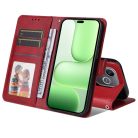 RMPACK Honor 600 Lite 5G Notesz Tok Business Series Kitámasztható Kártyatartóval Piros