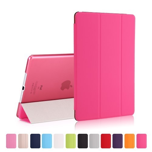 iPad 9.7 (2017) Tri-Fold Tok Kitámasztható Ébresztő/Altató Funkcióval Pink