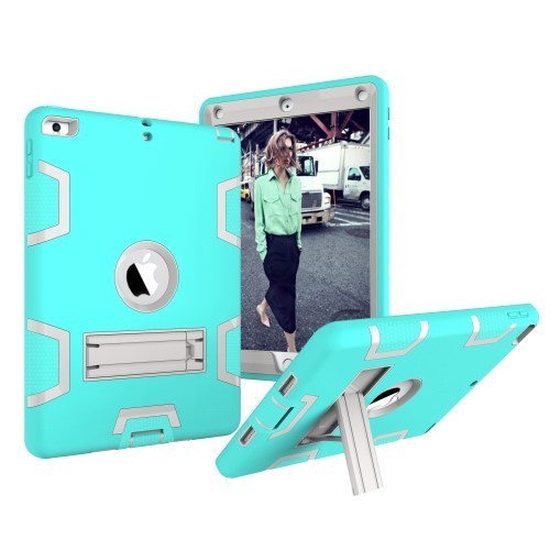 iPad 9.7 (2017) Tok Ütésálló 2in1 Heavy Duty Series RMPACK Kitámasztható Cián/Fehér