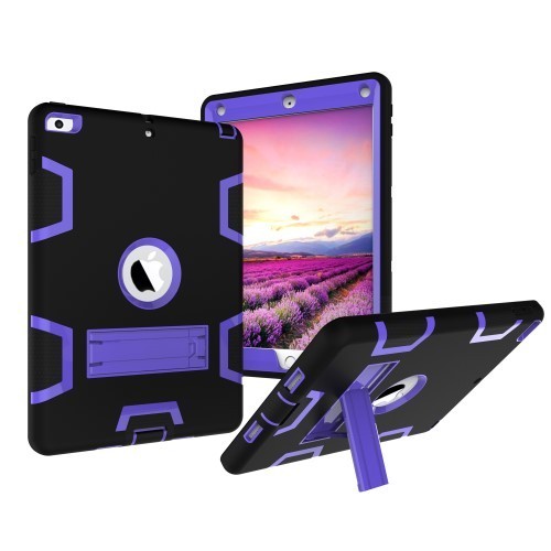 iPad 9.7 (2017) Tok Ütésálló 2in1 Heavy Duty Series RMPACK Kitámasztható Fekete/Lila