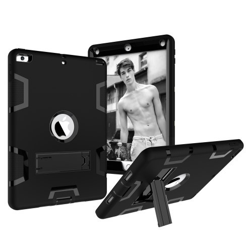 iPad 9.7 (2017) Tok Ütésálló 2in1 Heavy Duty Series RMPACK Kitámasztható Fekete