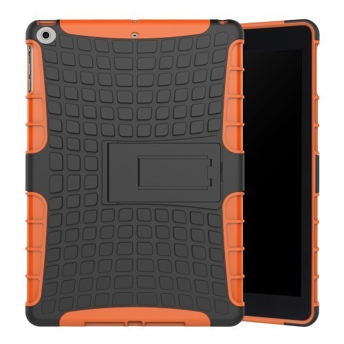 iPad 9.7 (2017) Ütésálló Tok 2in1 Tire Slip Kitámasztható Csúszásgátlókivitel Narancssárga